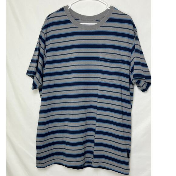 Patagonia Men’s XL Gray Blue Striped Midweight Pocket T-Shirt 52010 Regular Fit - Picture 1 of 7